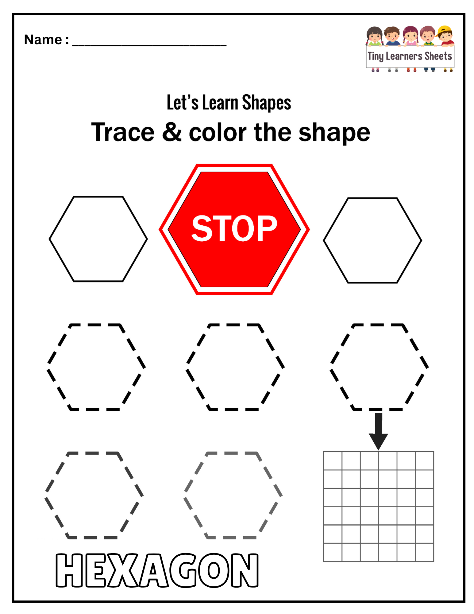 Hexagon Shape Worksheet